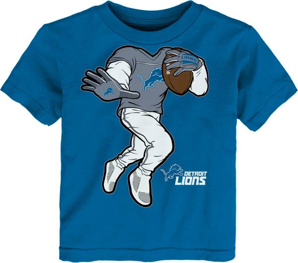 NFL Team Apparel DETROIT LIONS Blue V-Neck T-Shirt Women's