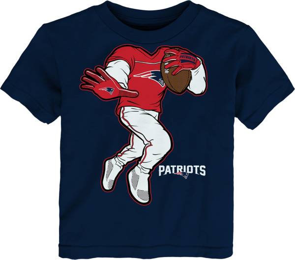 NFL Team Apparel Toddler New England Patriots Stiff Arm Navy T-Shirt