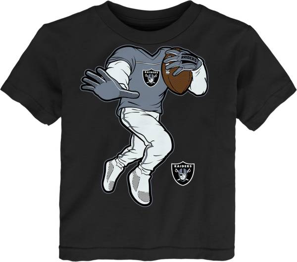 NFL Team Apparel Toddler Las Vegas Raiders Stiff Arm Black T-Shirt