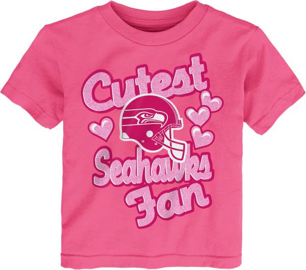 NFL Team Apparel Toddler Seattle Seahawks Cutest Fan Pink T Shirt