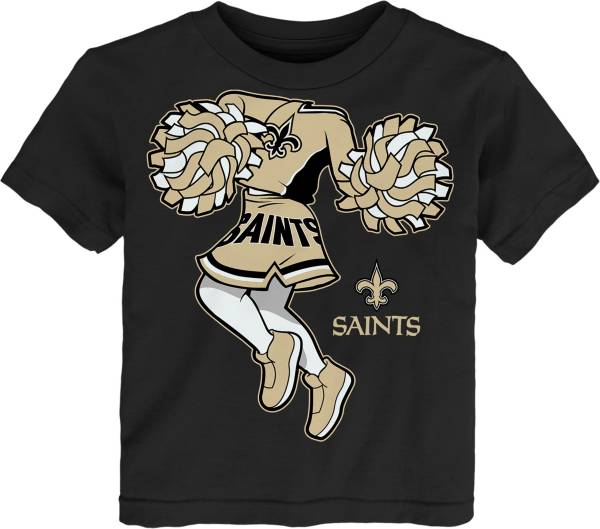 NFL Team Apparel Toddler New Orleans Saints Cheerleader Black T