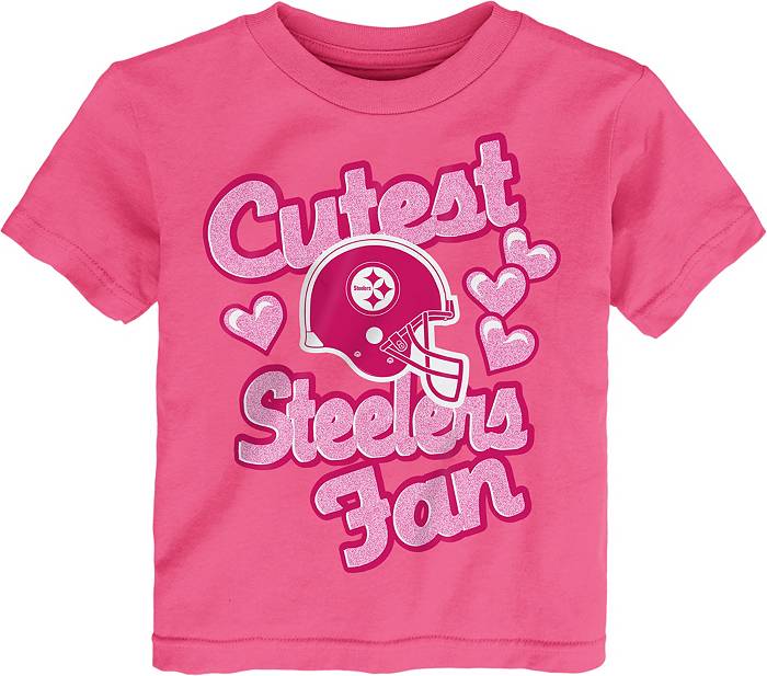NFL Team Apparel Toddler Pittsburgh Steelers Cutest Fan Pink T-Shirt