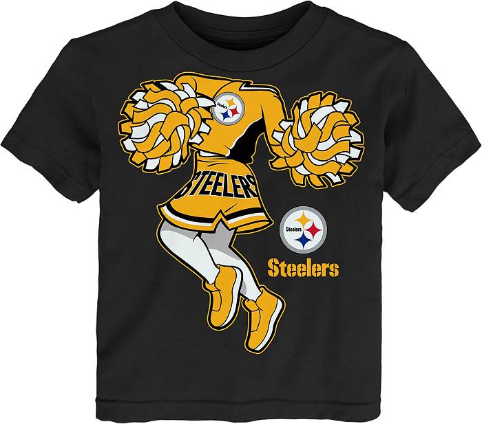 NFL Stripe Sleeve Oversized T-Shirt Steelers Pirate Black