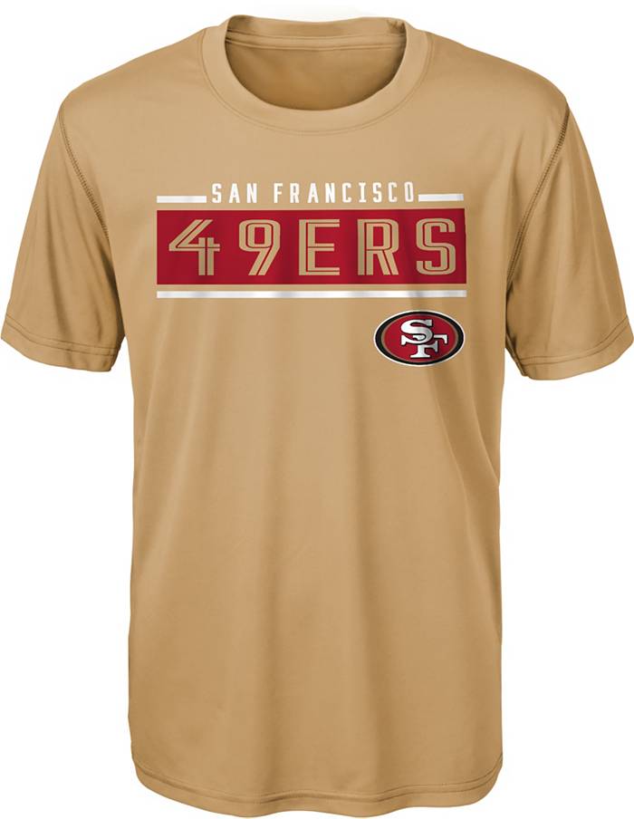 NFL Team Apparel Youth San Francisco 49ers Amped Up Gold T-Shirt