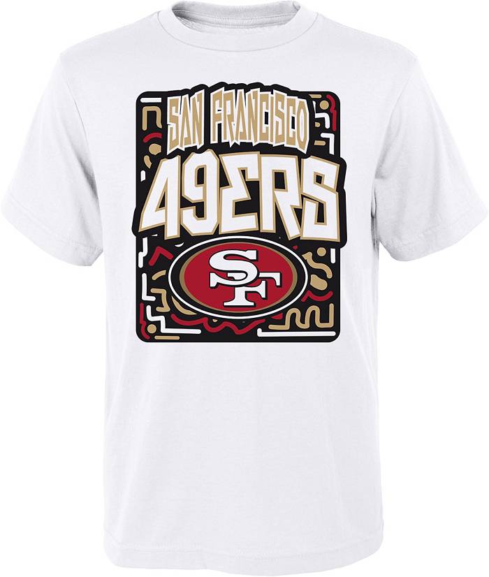 NFL Team Apparel Youth San Francisco 49ers Tribe Vibe White T-Shirt