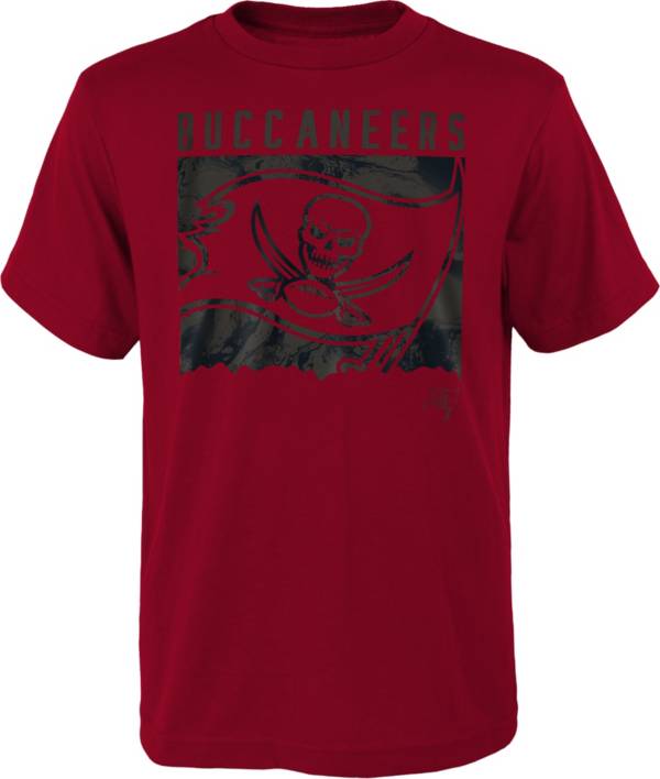 NFL Team Apparel Youth Tampa Bay Buccaneers Liquid Camo Red T-Shirt