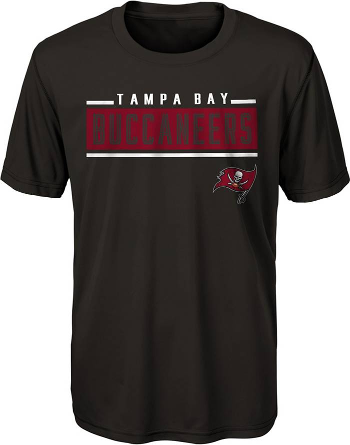 NFL Team Apparel Youth Tampa Bay Buccaneers Amped Up Grey T-Shirt