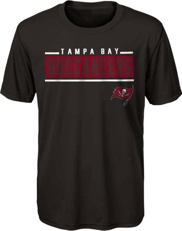 NFL Team Apparel Youth Tampa Bay Buccaneers Amped Up Grey T Shirt