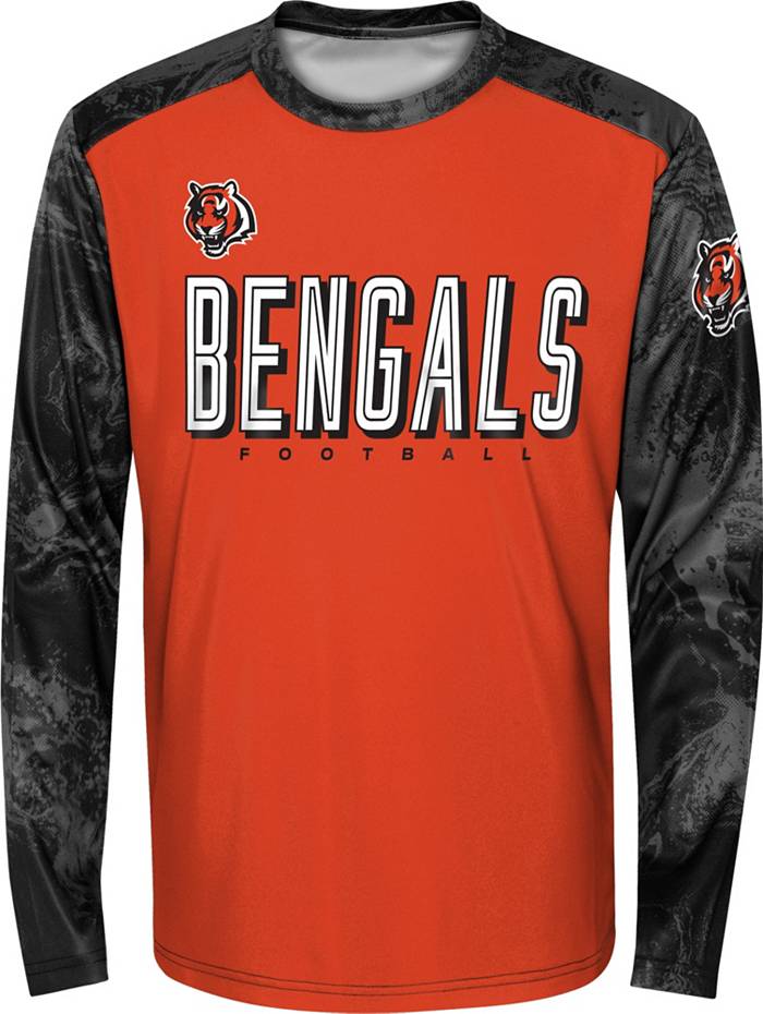 NFL Team Apparel Youth Cincinnati Bengals Cover 2 Long Sleeve T-Shirt