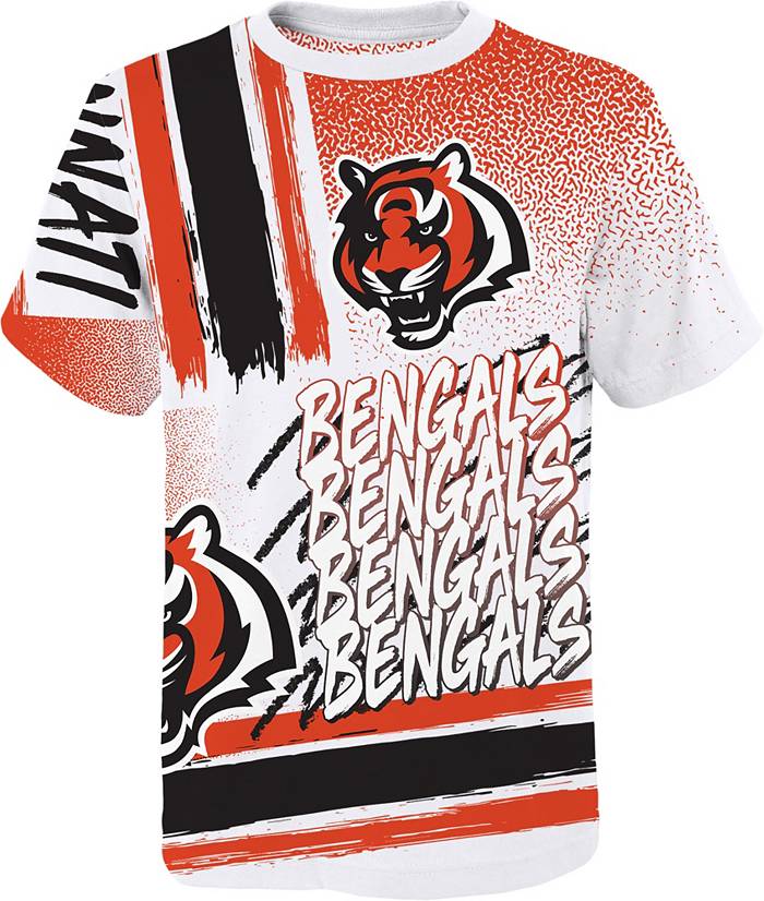 NFL Team Apparel Youth Cincinnati Bengals Game Time White T-Shirt