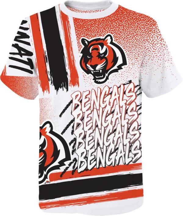 NFL Team Apparel Youth Cincinnati Bengals Game Time White T-Shirt