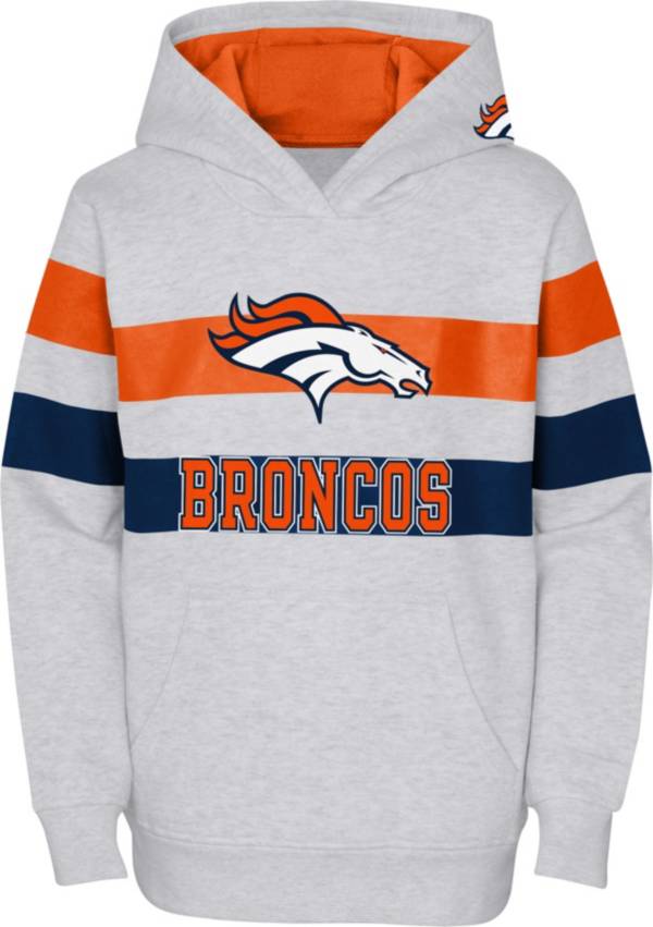 NFL Team Apparel Youth Denver Broncos Dynamic Duo Grey Pullover