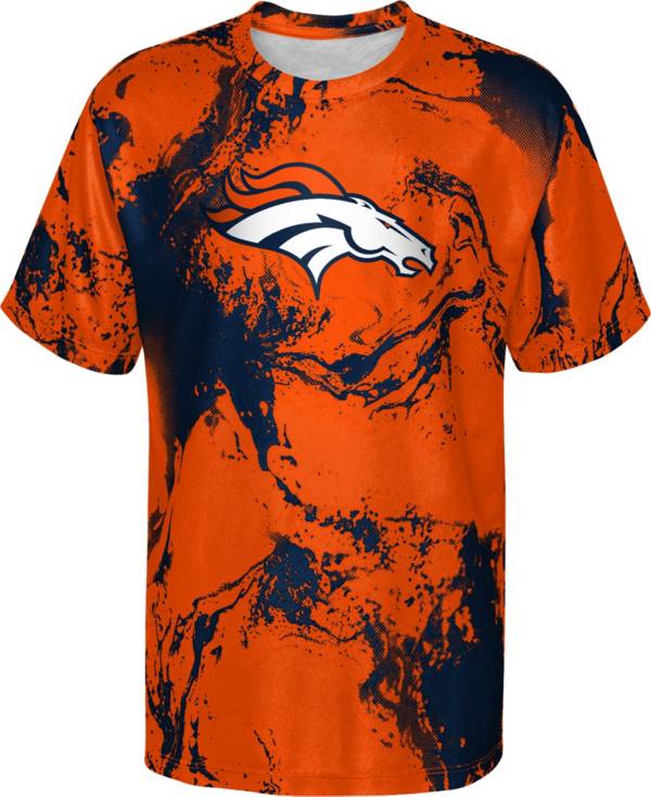 Men's Fanatics Branded Russell Wilson Orange Denver Broncos Player Icon Name & Number T-Shirt