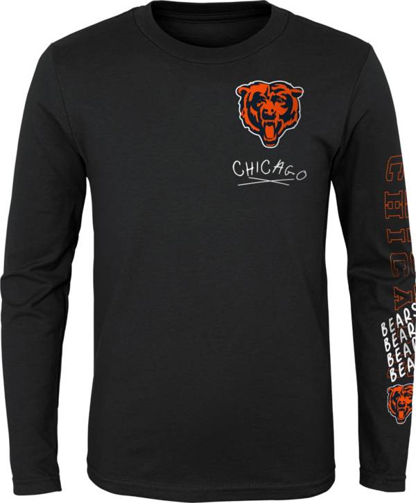 NFL Team Apparel Youth Chicago Bears Team Drip Black Long Sleeve T-Shirt product image