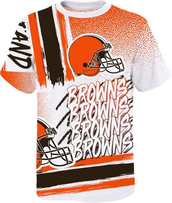 NFL Team Apparel Youth Cleveland Browns Tribe Vibe White T-Shirt