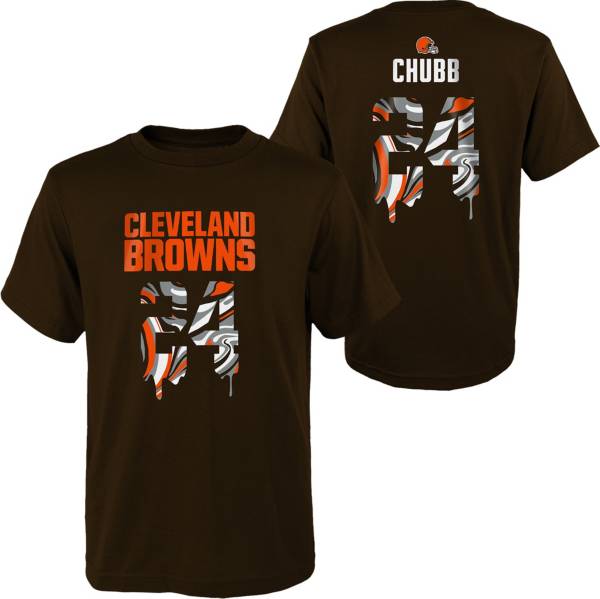NFL Team Apparel Youth Cleveland Browns Nick Chubb #24 Drip Brown T ...