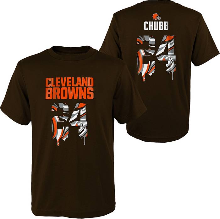 NFL Team Apparel Youth Cleveland Browns Nick Chubb #24 Drip Brown T-Shirt