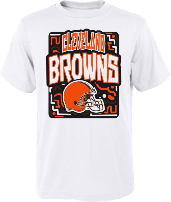 NFL Team Apparel Youth Cleveland Browns Tribe Vibe White T-Shirt product image
