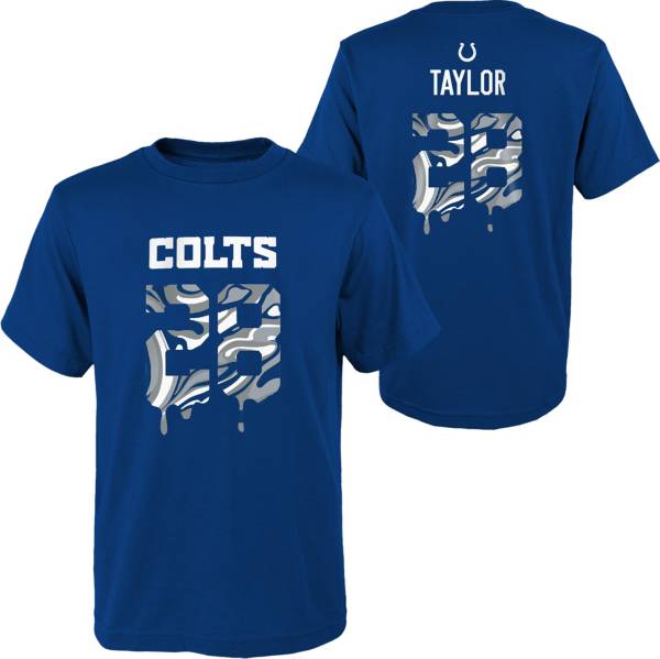 NFL Team Apparel Youth Indianapolis Colts Jonathan Taylor #28 Drip Blue ...