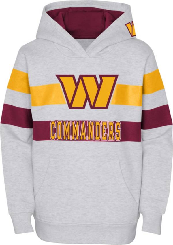 NFL Team Apparel Youth Washington Commanders Dynamic Duo Grey Pullover Hoodie product image