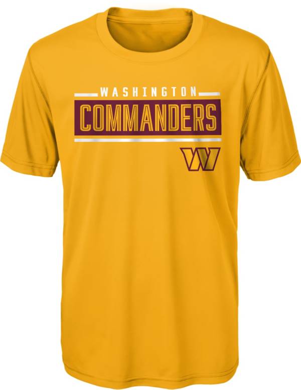 NFL Team Apparel Youth Washington Commanders Amped Up Gold T-Shirt product image