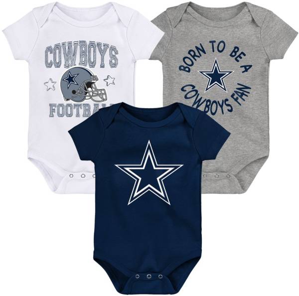 NFL Team Apparel Infant Dallas Cowboys 'Born 2 Be' 3-Pack Bodysuit