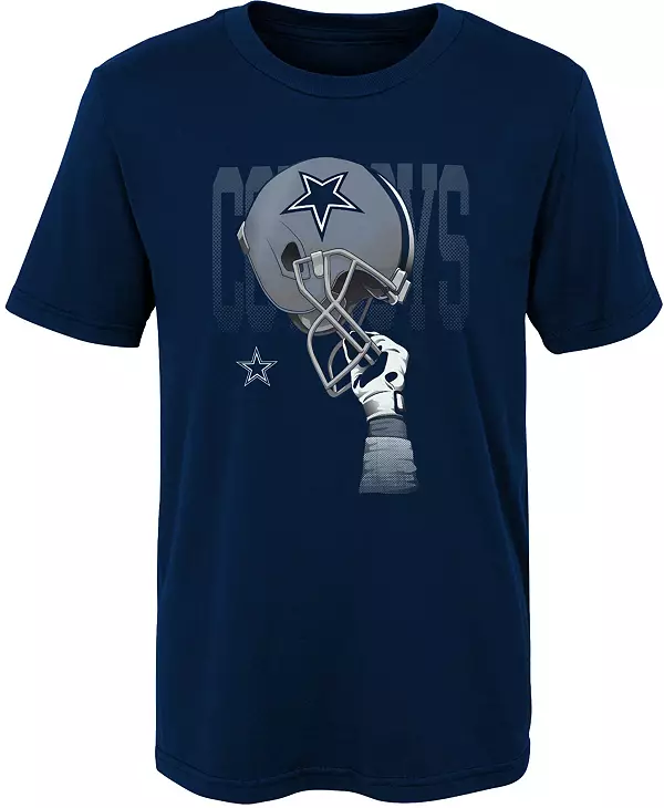NFL Team Apparel Youth Dallas Cowboys Helmets High Navy T-Shirt