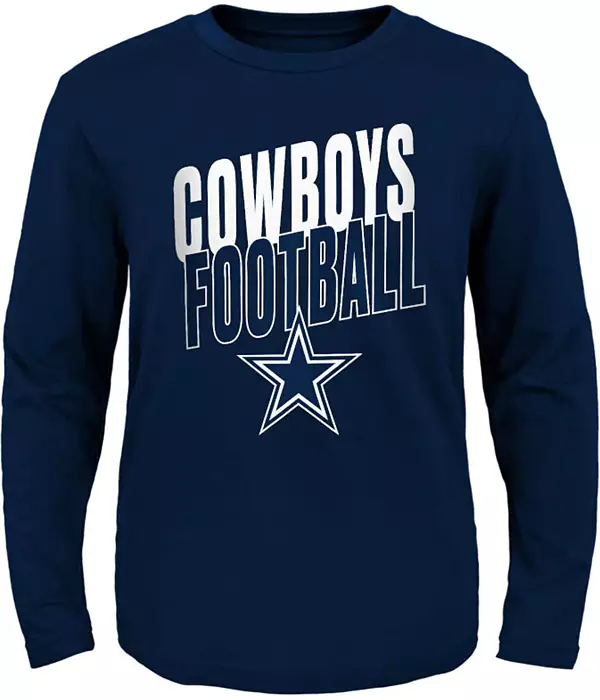 NFL Team Apparel Youth Dallas Cowboys Showtime Navy Long Sleeve T