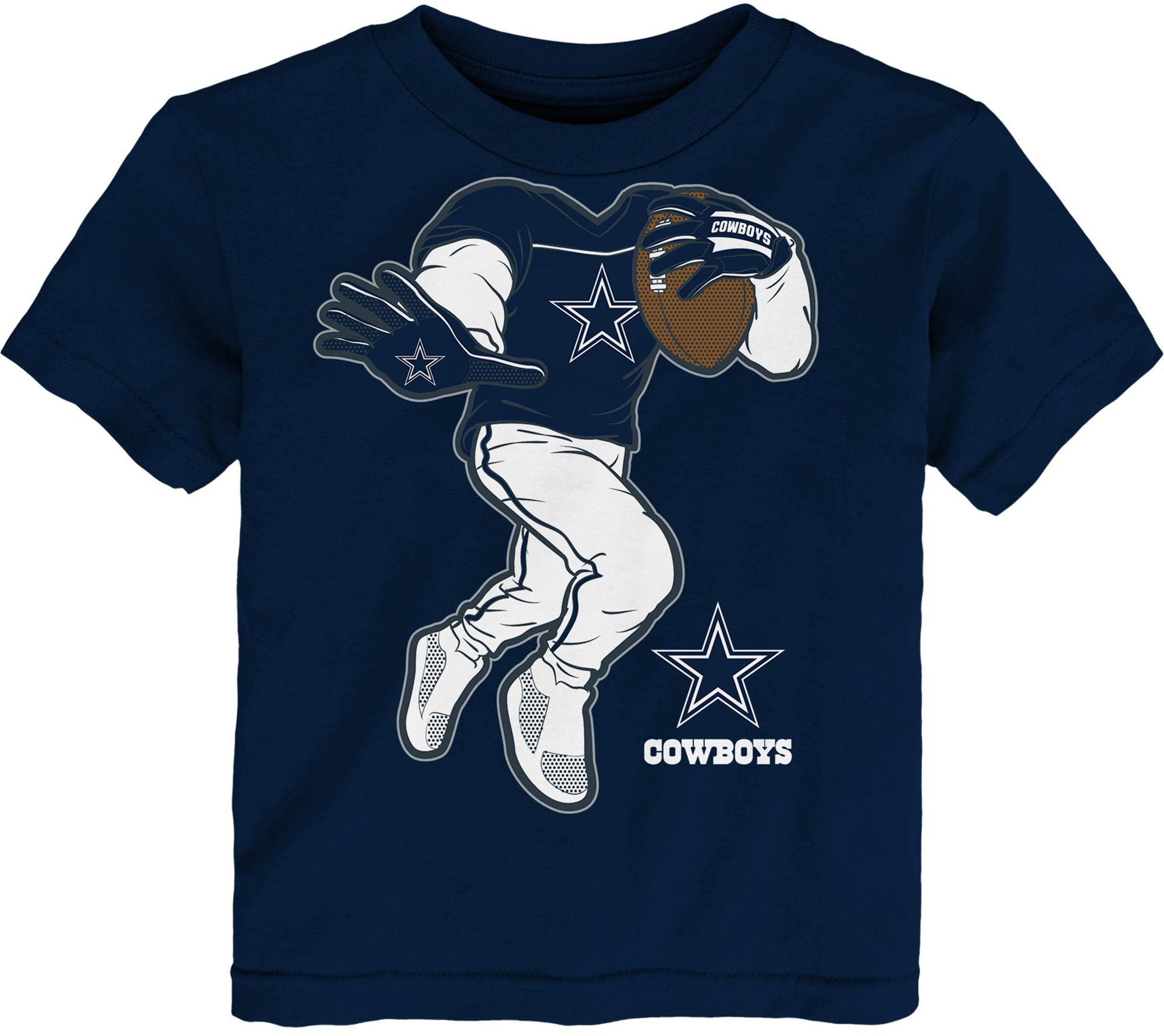 NFL Team Apparel Youth Dallas Cowboys Stiff Arm Navy T-Shirt