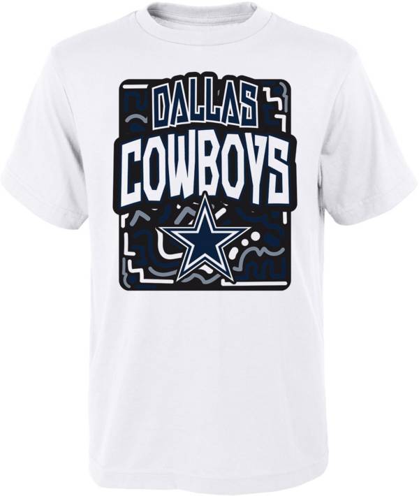 NFL Team Apparel Youth Dallas Cowboys Tribe Vibe White T-Shirt