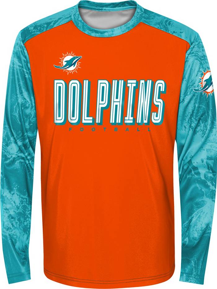 NFL Team Apparel Little Kids' Miami Dolphins Drip Aqua Long Sleeve T-Shirt