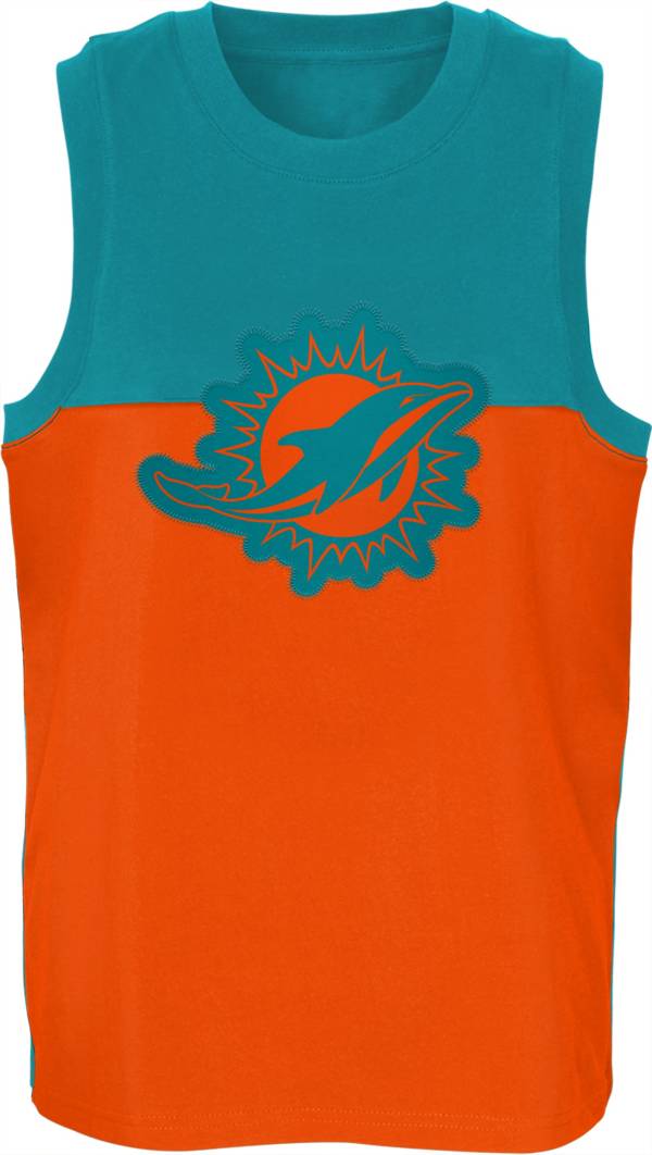 NFL Team Apparel Youth Miami Dolphins Revitalize Aqua Tank Top product image