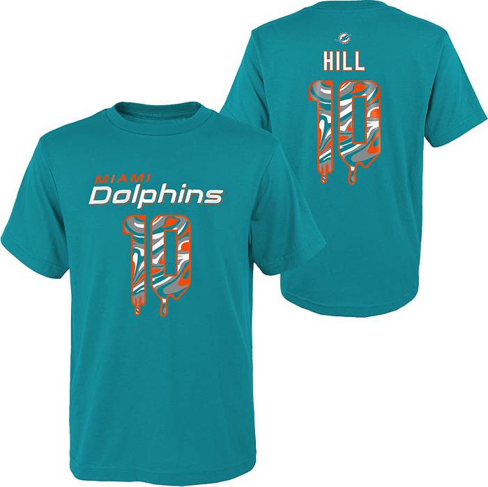 NFL Team Apparel Youth Miami Dolphins Tyreek Hill #10 Drip T-Shirt
