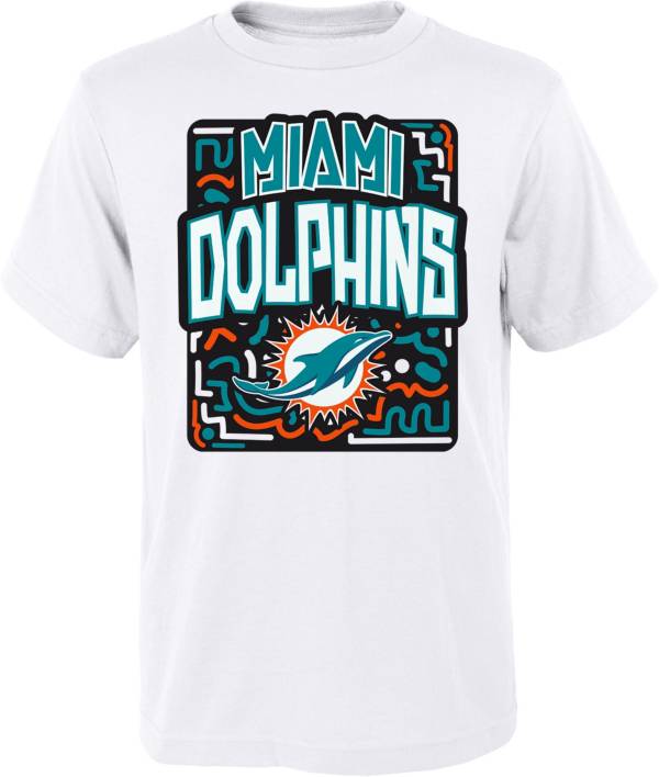 NFL Team Apparel Youth Miami Dolphins Tribe Vibe White T-Shirt product image