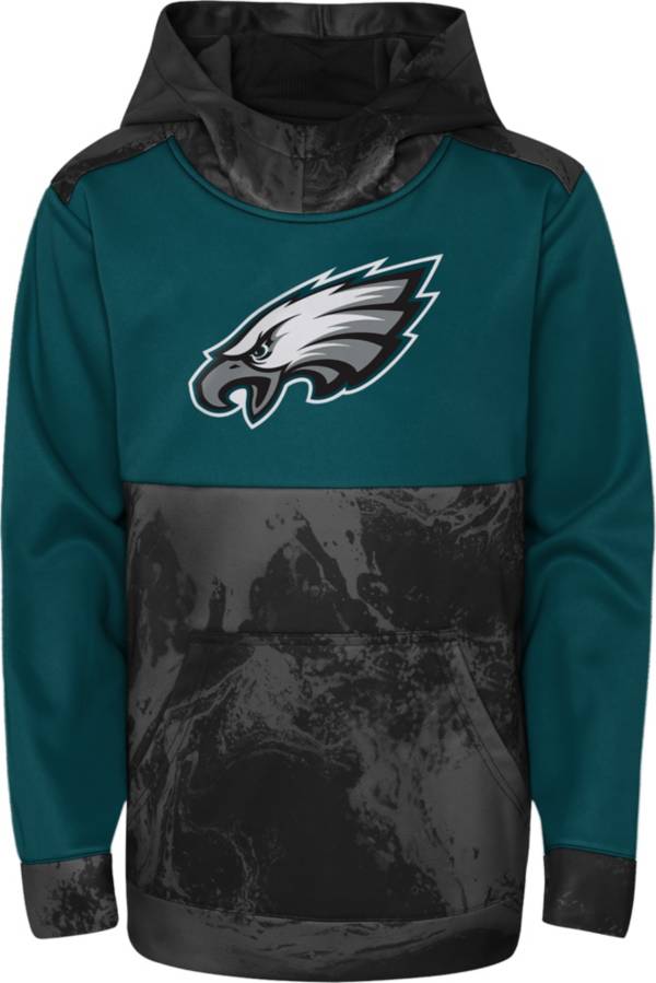 NFL Team Apparel Youth Philadelphia Eagles Prime Logo Grey Hoodie