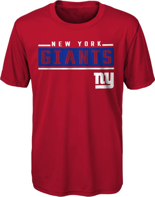 NFL Team Apparel Youth New York Giants Amped Up Red T-Shirt product image