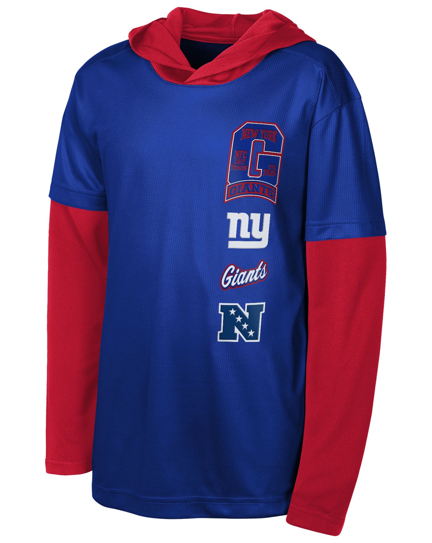 NFL Team Apparel Youth New York Giants Team Spirit Hooded Long Sleeve T ...