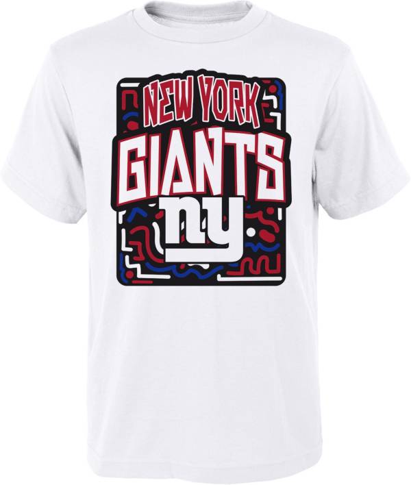 NFL Team Apparel Youth New York Giants Tribe Vibe White T-Shirt product image