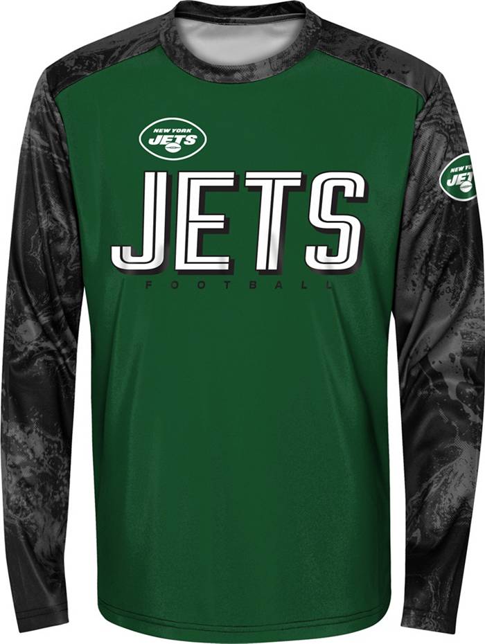 NFL Team Apparel Youth New York Jets Cover 2 Long Sleeve T-Shirt