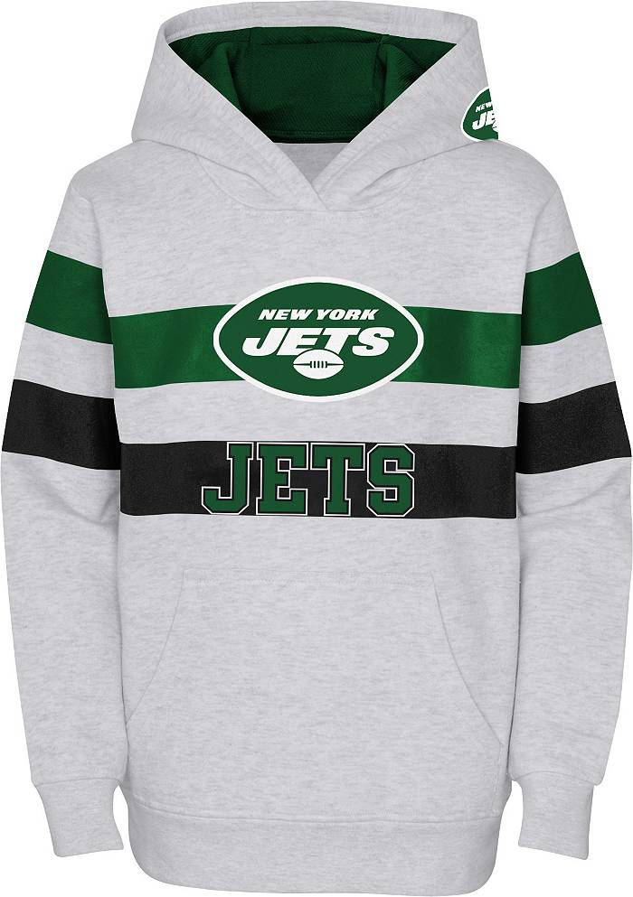 NFL Team Apparel Youth New York Jets Dynamic Duo Grey Pullover Hoodie