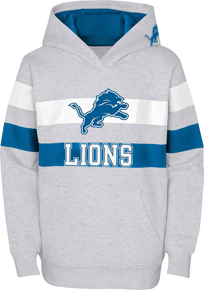 NFL Team Apparel Youth Detroit Lions Dynamic Duo Grey Pullover