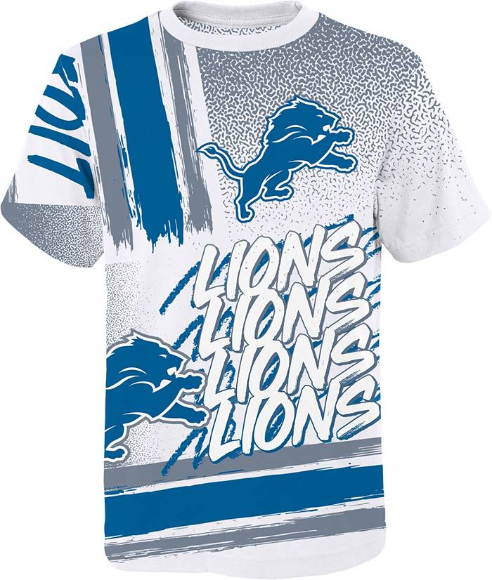 NFL Team Apparel Youth Detroit Lions Game Time White T-Shirt