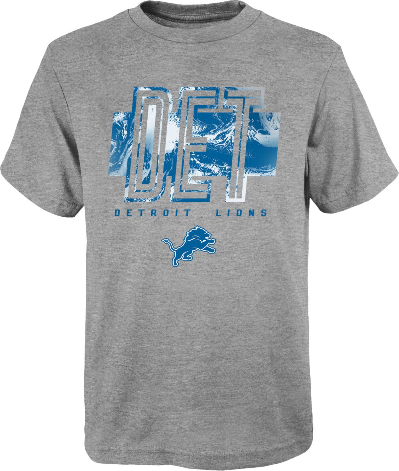 NFL Team Apparel Youth Detroit Lions Abbreviated Grey T Shirt Dick s Sporting Goods