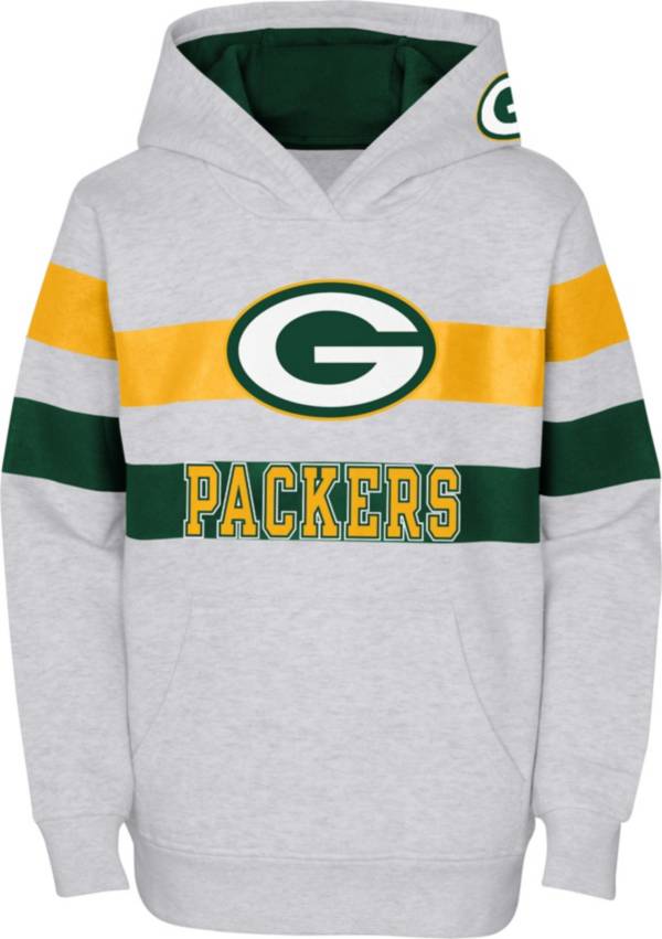 NFL Team Apparel Youth Green Bay Packers Dynamic Duo Grey Pullover Hoodie
