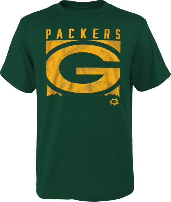 NFL Team Apparel Youth Green Bay Packers Liquid Camo Green T-Shirt