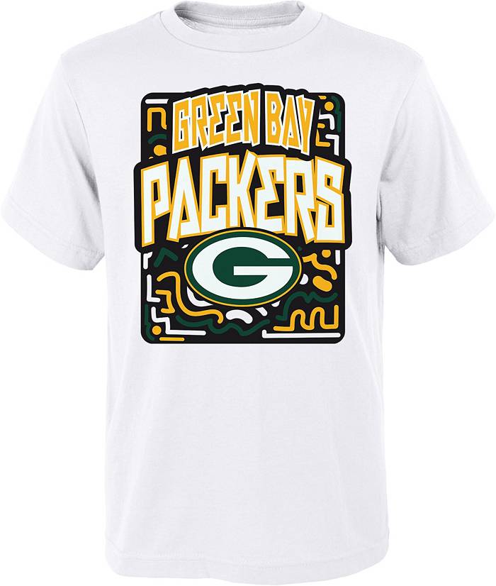NFL Team Apparel Youth Green Bay Packers Tribe Vibe White T-Shirt