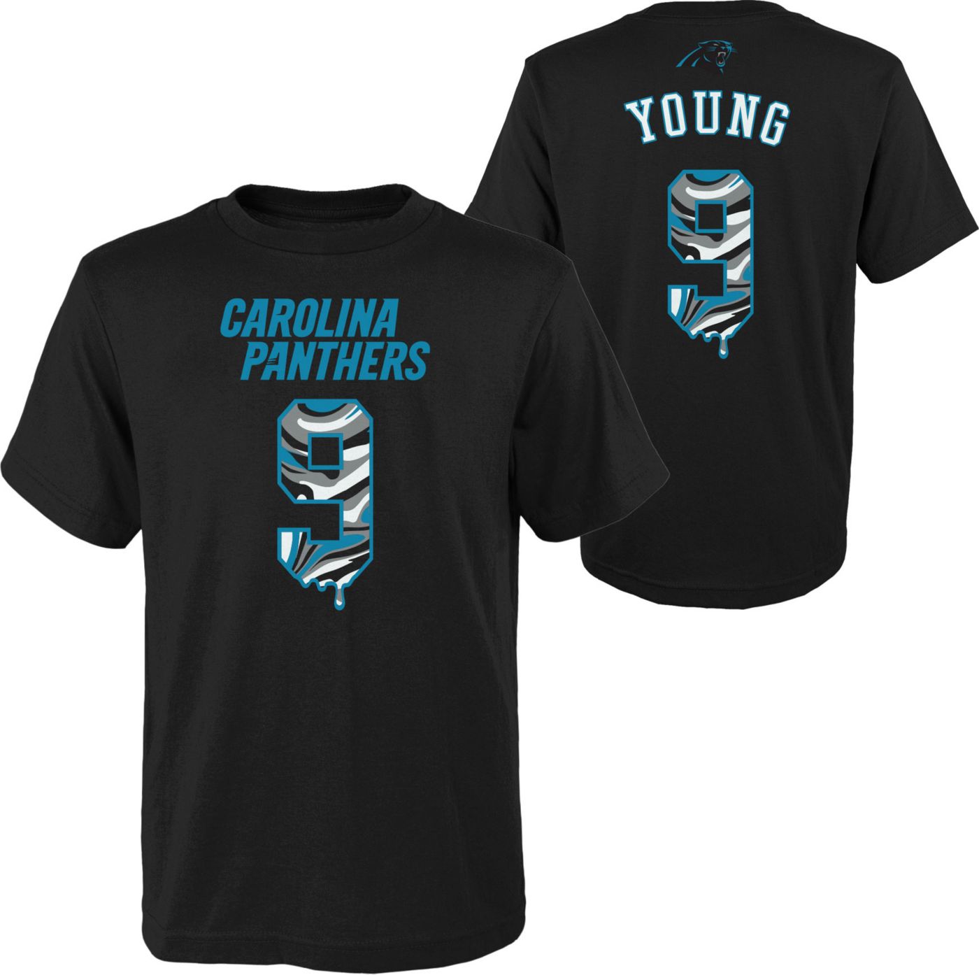 NFL Team Apparel Youth Carolina Panthers Bryce Young 9 Drip Black T Shirt Dick s Sporting Goods