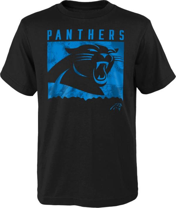NFL Team Apparel Youth Carolina Panthers Liquid Camo Black T-Shirt product image