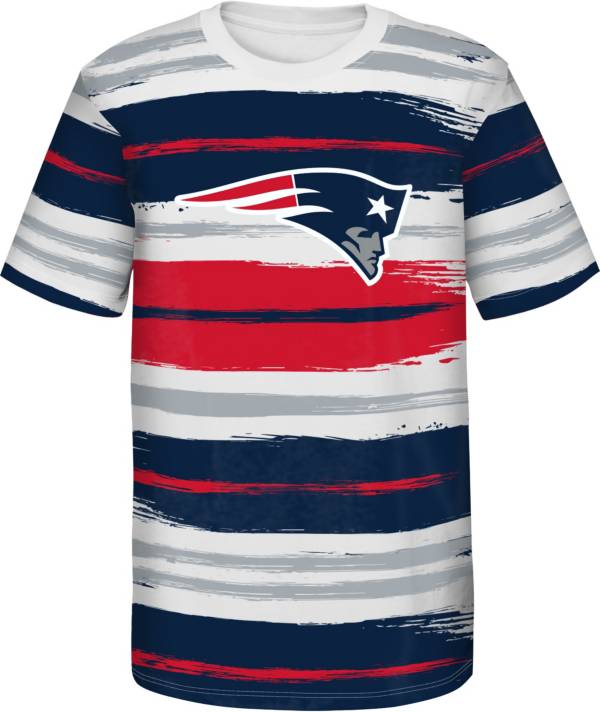 NFL Team Apparel Youth New England Patriots Run Back White T-Shirt