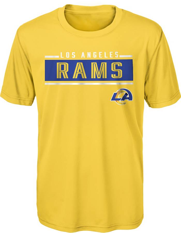 NFL Team Apparel Youth Los Angeles Rams Amped Up Light Bone T-Shirt